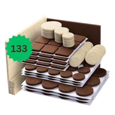 Imagem de CASAMAX Protetores De Feltro Premium Para Móveis, Piso Alta Qualidade Madeira, Azulejo E Laminado, Mantenha Seus Pisos Sem Arranhões! (Marrom Bege) (133)