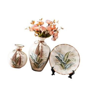 Imagem de IEUDNS Conjunto de vasos de cerâmica para flores, arranjo floral estilo boho, suporte exclusivo para plantas, para decoração de entrada de casa, estante de, Style B
