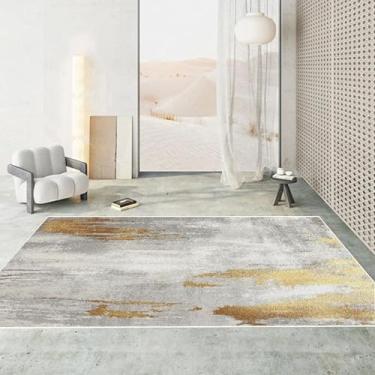 Imagem de Tapete estilo abstrato para decoração de sala de estar, tapete de chão fácil de limpar, lavável, sala de estar, quarto, sofá (200 x 300 cm, 78,7 x 118 pol./Sem fiapos - 7)