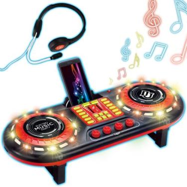 Imagem de Mesa de DJ Mixer Infantil Brinquedo Controladora com Luz e Som - ATENT