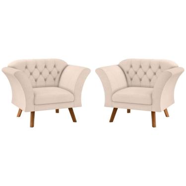 Imagem de Conjunto Poltrona Decorativa Roseira Linha Bege