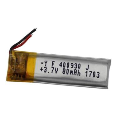 Imagem de Bateria 3.7v 80 Mah 4mm X09mm X30mm 2 Fios 400930 - bgb