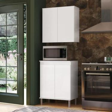 Imagem de Conjunto Balcao e Armario Areo Branco - CASA H