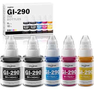 Imagem de Refil de tinta GI-290 G3200 G4210 para impressora Canon 290 GI 290 GI290 para impressora Canon G3200 G4210 G4200 G2200 G1200 (preta, tinta colorida CMY, pacote com 4)