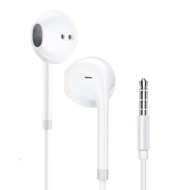 Imagem de Fones de ouvido com fio com conector de 3,5 mm (microfone embutido e controle de volume) compatível com iPhone, iPad, iPod, computador, laptop, MP3/4, Android a maioria dos dispositivos de áudio