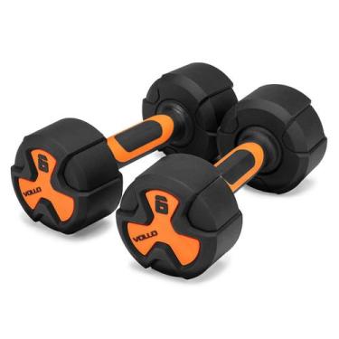 Imagem de Kit 2 Halter 6kg Antiderrapante Vollo Peso Academia Treino Em Casa - V