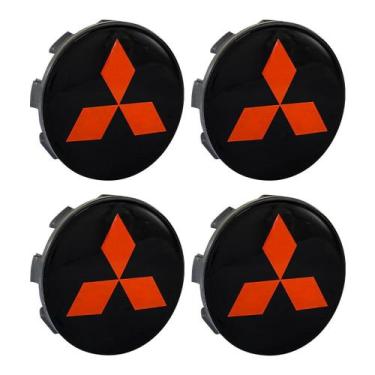 Imagem de Jogo Calota Roda Mitsubishi L200 Tr4 Preta C/ Vermelho Lisa - GFM