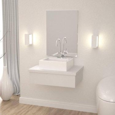 Imagem de Conjunto para Banheiro Gabinete com Cuba Q35 600W Metrópole Compace Branco Chess