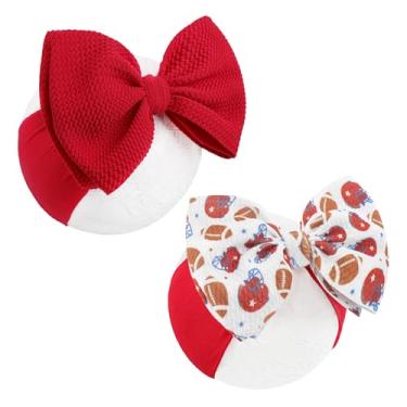Imagem de Lanmerry Faixas de cabelo para bebês meninas, arcos de futebol, acessórios de cabelo para festas de futebol, recém-nascidos, bebês e bebês