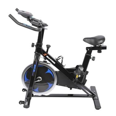 Imagem de Mile Fitness, Bicicleta Ergométrica Spinning 8Kg Evopro Mile Fitness Roda Inércia Monitor, Assento e Guidão Ajustável Preta e Azul