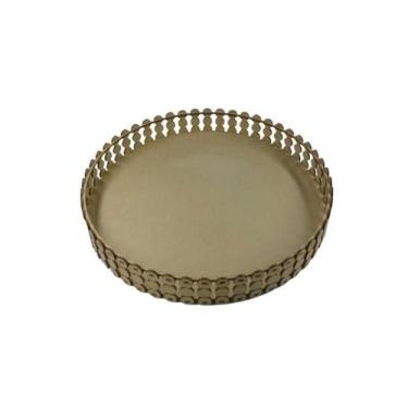 Imagem de Bandeja Pérolas Redonda 30x30x4,5cm Lisa - MDF a Laser - Arte Magazine