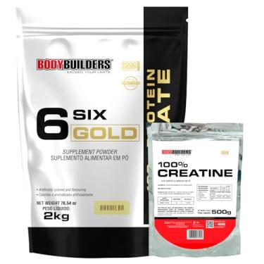 Imagem de Kit Whey Protein 6 Six Gold 100% Isolate Baunilha 2kg + 100% Creatina 500g - Bodybuilders