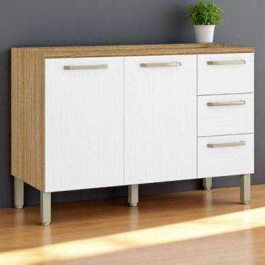 Imagem de Balcão 2 portas 3 gaveteiros 1,20 Ametista Freijó Supremo - Kits Paran