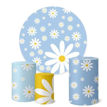 Imagem de Trio Capas Cilindro Painel Redondo 1,50m Margaridas - Fadrix, K1DAY000