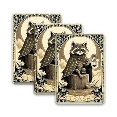 Imagem de Conjunto de 3 peças de adesivos de lixo engraçados, guaxinim fofo, caminhão de lixo, lixo, cartão de tarô, impermeável, decalque de vinil cortado de 7,6 cm para adesivos de livros garrafa de água