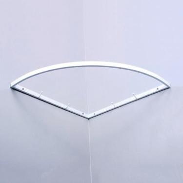 Imagem de Barra de pendurar no canto, suporte de ferro montado na parede, canto reto, vestuário de tubulação industrial, haste de pendurar multiuso, para exibição de varejo, armazenamento de armário (branco)