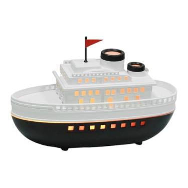 Imagem de MotiveTech Umidificador de névoa Steamship difusor de óleos essenciais difusor de aromas para sala de ginástica, Branco Preto