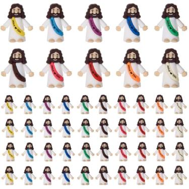 Imagem de ARCHCRTC 50 peças mini estatuetas de Jesus, pequenas figuras religiosas do Salvador de Cristo para esconder e buscar, presentes de batismo de domingo para recheios de ovos de Páscoa (50