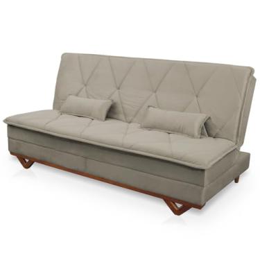 Imagem de Sofá Cama Estoril 1,90m Marrom Claro Suede Velut - King House