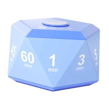 Imagem de WeiLaiKeQi Temporizador de cubo infantil, gerenciador de tempo de estudo, portátil para cozinhar, exercício, multifuncional, leve, temporizador personalizado, Azul