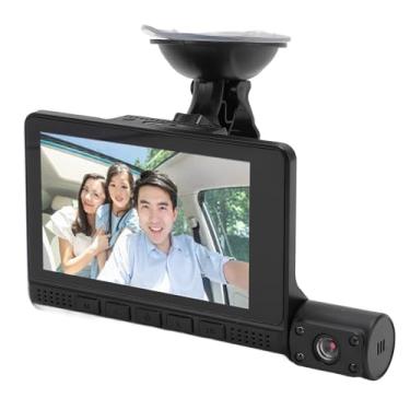 Imagem de Diyeeni 1080p 3 Canal Dash Cam, Dianteiro e Traseiro Inside Dashcam Com Tela de Toque de 4in IPS HD, Câmera de Carro Triplo Com Detecção de Movimento, Gravação de Loop, 170 °