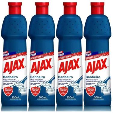 Imagem de Kit 4 Desinfetante De Uso Geral Ajax Especialista Banheiro 500ml