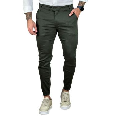 Imagem de Calça Alfaiataria Verde Militar Masculina Skinny - Truehero-Masculino