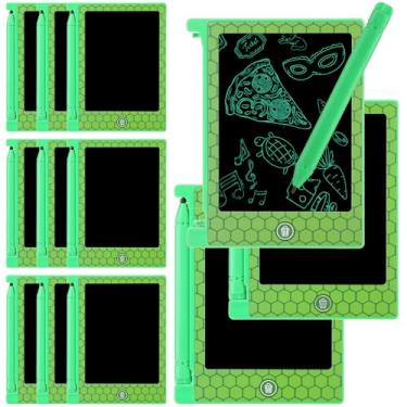 Imagem de Nezyo 12 Pack Green Turtle Shell LCD Writing Tablet, 4.6'' Mini Board Drawing Tablet, Cartoon Turtle Themed Birthday Party Supplies, Goodie Bags Stuffers, End of Year Student Gifts