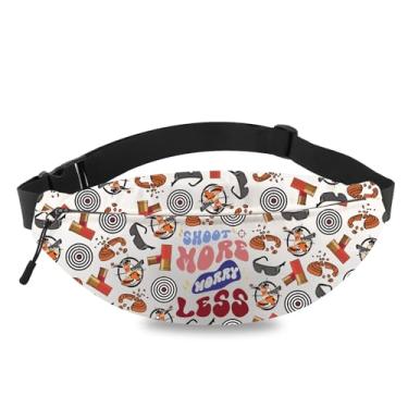 Imagem de MEIKIUP Bolsa de cintura para tiro esportiva bolsa transversal atirar mais preocupação menos presente tiro merch, Shoot WB, Moderno