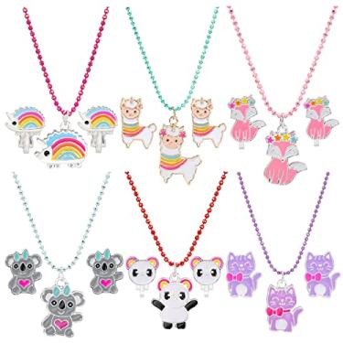 Imagem de PinkSheep BFF Pulseira de colar com contas para menina, unicórnio princesa amizade, conjuntos de joias para lembrancinhas de meninas adolescentes bolsas para festa de presente de aniversário, One Size