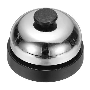 Imagem de PATIKIL Call Bell, 6,4 cm pequeno anel de serviço de mesa campainhas para recepção recepção balcão jantar bar hotel sala de aula, preto, prata, 1 pacote