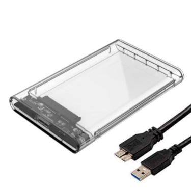 Imagem de Case Capa Gaveta Para Hd Externo Transparente Notebook Sata 2.5 Usb 3.0 cs07