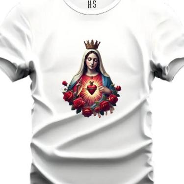 Imagem de Camiseta Estampada Nossa Senhora Aparecida Do P ao Pluz - Hs, Branco, 