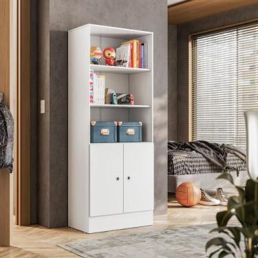 Imagem de Armário Gamer Branco Com 2 Portas e 5 Prateleiras 4095 - Belliv Decor