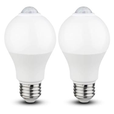 Imagem de Lâmpadas com sensor de movimento - 9 W (equivalente a 60 W) Lâmpada LED ativada por movimento E26 5000 K Lâmpada de segurança de luz do dia do crepúsculo ao amanhecer Auto On Off Indoor Outdoor para
