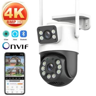 Imagem de Câmera De Vigilância WiFi 4K 8MP Com Lente Dupla, Zoom 4X, Detecção Hu