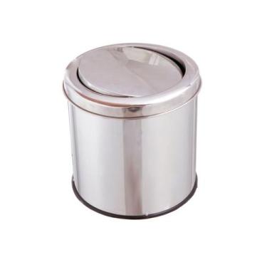 Imagem de Lixeira Inox Com Tampa Flip-TopInox (Basculante) 20 Litros Largo - Ald