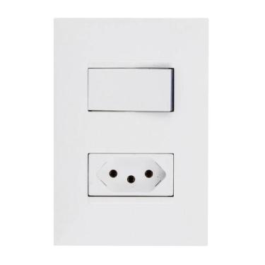 Imagem de Conjunto Interruptor + Tomada 10A Pialplus+ 615074Bc Legrand
