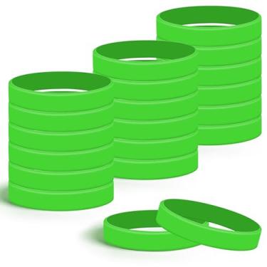 Imagem de Lesnala 24 pulseiras de silicone em branco de cor verde, pulseiras de borracha de cor sólida, pulseiras elásticas para eventos, homens, mulheres, adolescentes, jogos, equipes, lembrancinhas de festa