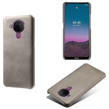 Imagem de Capa para NOKIA 5.4,Proteção contra quedas,Casca de volta de cor sólida simples,Design de couro de imitação de plástico-Gray