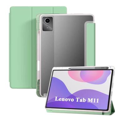 Imagem de JeLLYPIE Capa para Lenovo Tab M11/Tab K11 LTE de 11 polegadas com suporte para caneta, capa inteligente leve e translúcida para Lenovo Tab M11/K11 LTE, lançado em 2024, verde sálvia