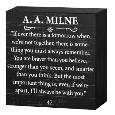 Imagem de Placa de mesa para amantes de livros inspiradora para escritórios decoração de mesa A. A. Milne citação para livrarias, estantes, bibliotecas, decoração de leitura para casa, presente ideal para