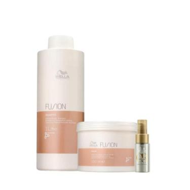 Imagem de Wella Fusion Sh 1000ml + Masc 500ml + Oleo Light 30ml - Wella profissi