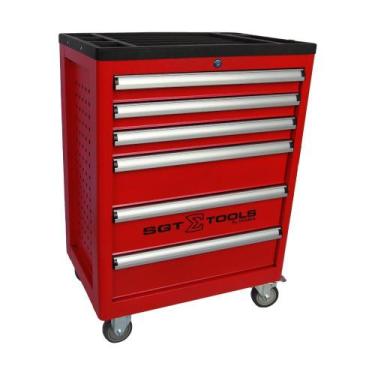Imagem de Carrinho para ferramentas com 6 gavetas (Vermelho) - Sigma, Vermelho