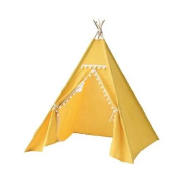 Imagem de Tenda Teepee Portátil Para Crianças Com Luzes LED E Decoração De Tapet