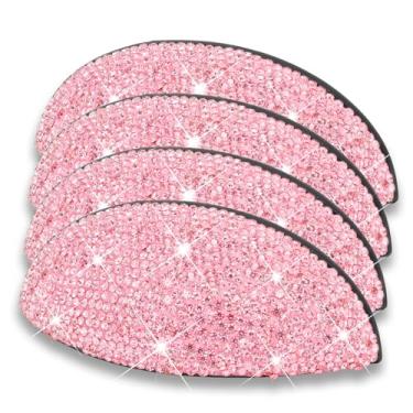 Imagem de Puxadores de gaveta com 4 peças, puxador de copo plano, puxadores de decoração de cristal feitos à mão em liga de zinco, alças tipo concha com parafusos para casa, cozinha, banheiro, escritório