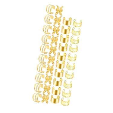 Imagem de FashionCha Grampos de tranças, pingentes de cabelo para tranças, algemas de cabelo, anéis para shows de carnaval, eventos formais, feriados, Ouro 40 Peças