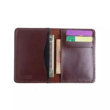 Imagem de Carteira Masculina Em Couro Legítimo Para Dinheiro E Cartão Pull Up Pinhão-pull Up Preto