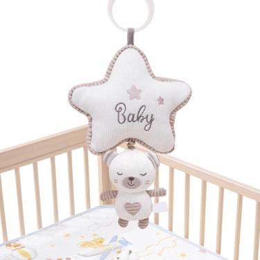Imagem de Brinquedo Musical Para Bebé - Brinquedo Musical Para Carrinho De Bebê Pendurável,Coelho De Tricô Com Canção De Ninar Para Aprendizagem Precoce Para Bebés E Crianças Em Berço E Cadeira