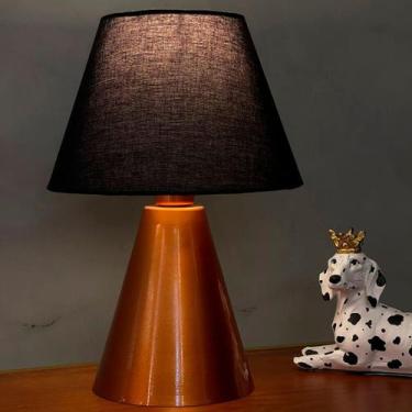 Imagem de Abajur luminária de Mesa Clássico Cor Cobre Alumínio Com Cúpula Para C